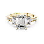 Emerald Cut Three Stone Engagement Ring