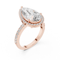 Lab Diamond Pear Cut Halo Engagement RIng