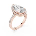 Lab Diamond Pear Cut Halo Engagement RIng