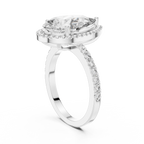 Lab Diamond Pear Cut Halo Engagement RIng