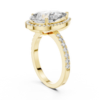 Lab Diamond Pear Cut Halo Engagement RIng