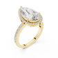 Lab Diamond Pear Cut Halo Engagement RIng