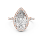 Lab Diamond Pear Cut Halo Engagement RIng