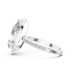 Lab Diamond Pear Cut Halo Engagement RIng
