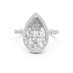 Lab Diamond Pear Cut Halo Engagement RIng