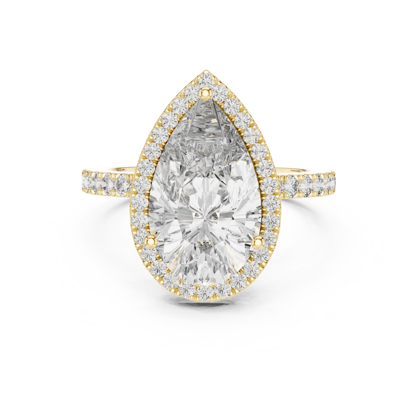 Lab Diamond Pear Cut Halo Engagement RIng
