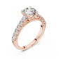 Round Cut Diamond Solitaire Accent Engagement Ring