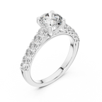 Round Cut Diamond Solitaire Accent Engagement Ring