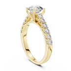 Round Cut Diamond Solitaire Accent Engagement Ring