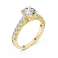Round Cut Diamond Solitaire Accent Engagement Ring
