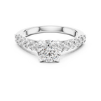 Round Cut Diamond Solitaire Accent Engagement Ring