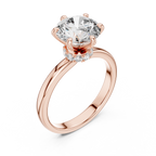 Round Solitaire Engagement Ring With Lab Diamond