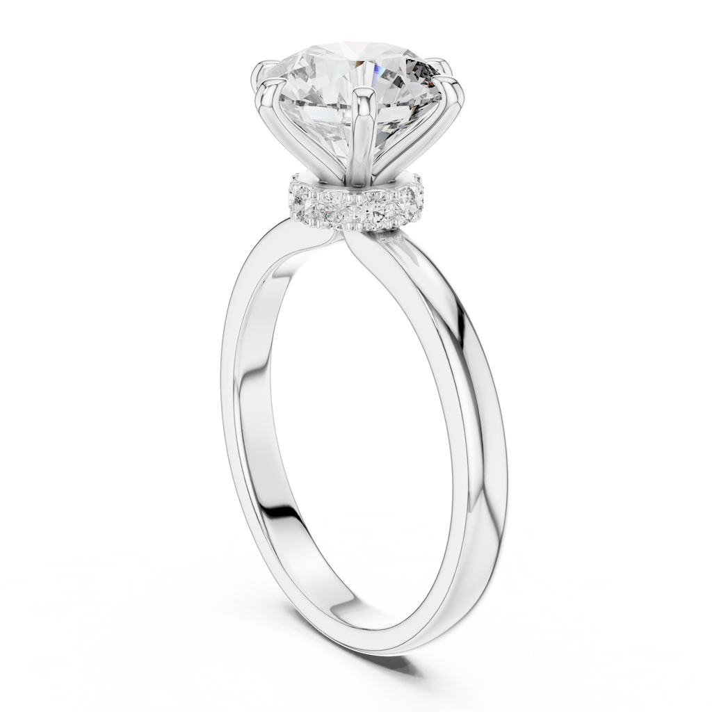 Round Solitaire Engagement Ring With Lab Diamond