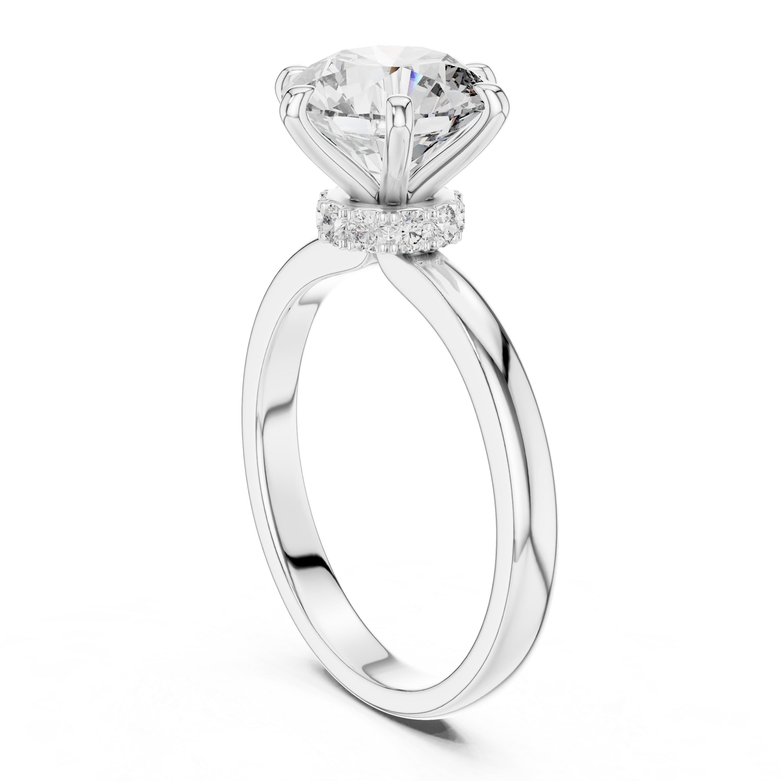 Round Solitaire Engagement Ring With Lab Diamond