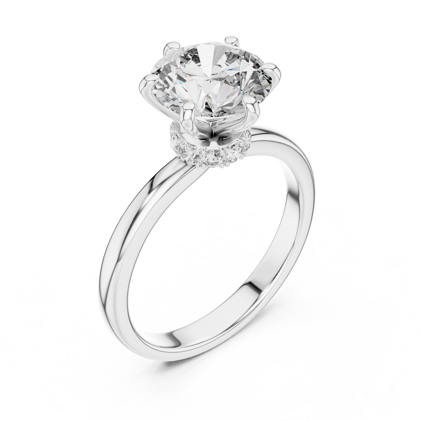 Round Solitaire Engagement Ring With Lab Diamond