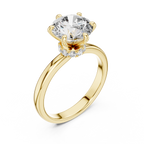 Round Solitaire Engagement Ring With Lab Diamond