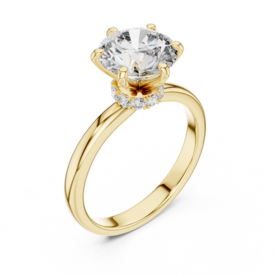 Round Solitaire Engagement Ring With Lab Diamond