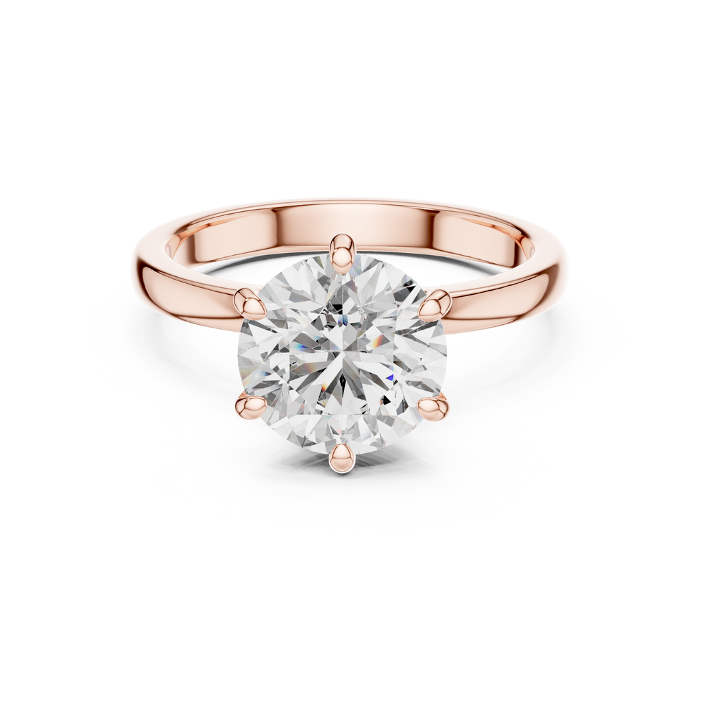 Round Solitaire Engagement Ring With Lab Diamond