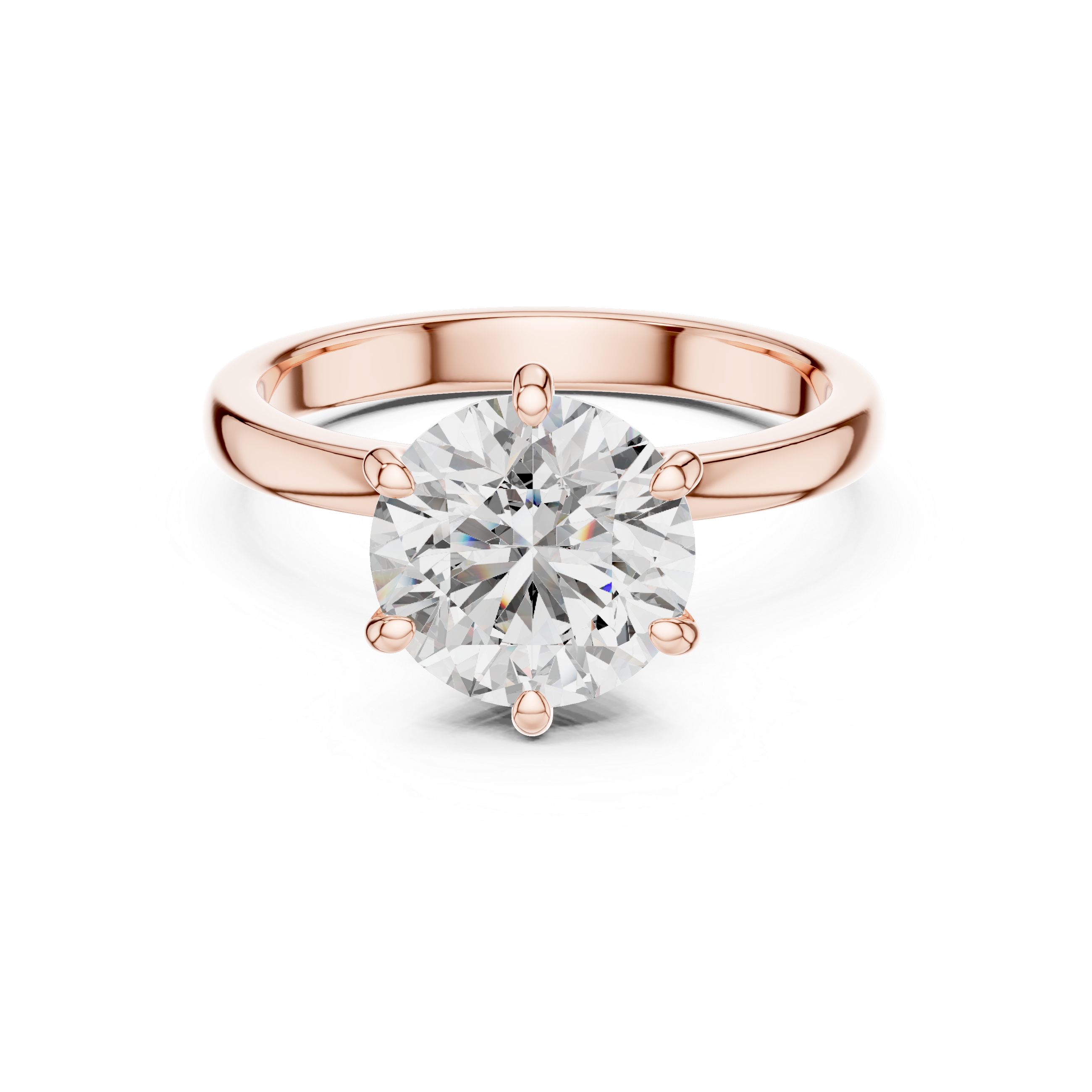 Round Solitaire Engagement Ring With Lab Diamond