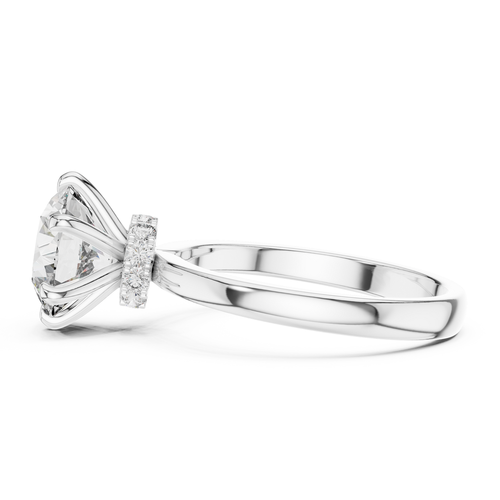 Round Solitaire Engagement Ring With Lab Diamond