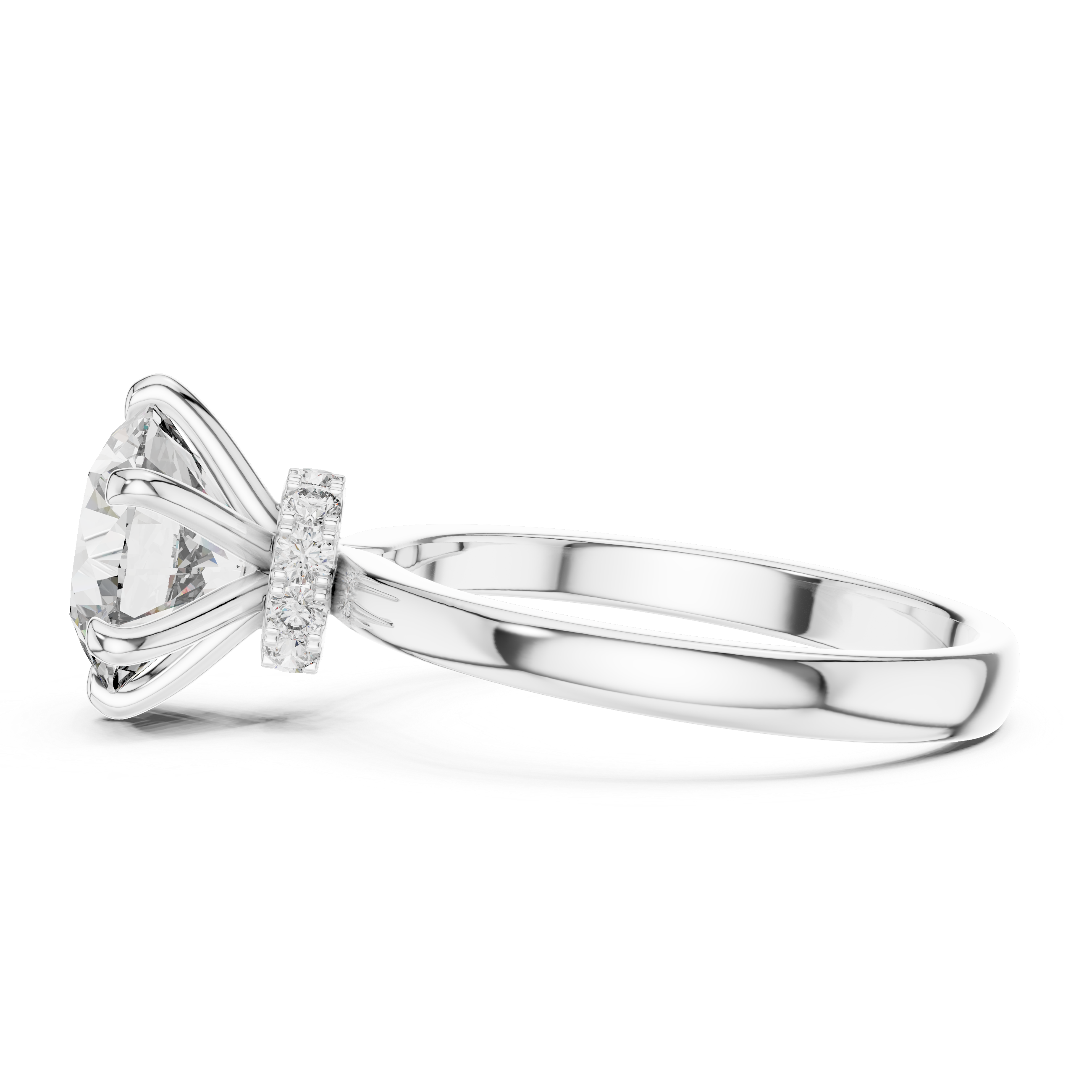 Round Solitaire Engagement Ring With Lab Diamond