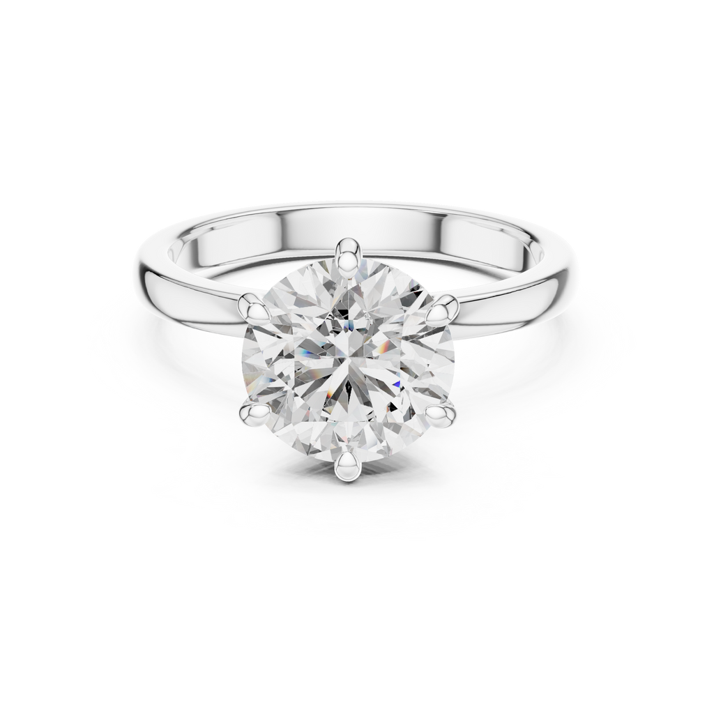 Round Solitaire Engagement Ring With Lab Diamond