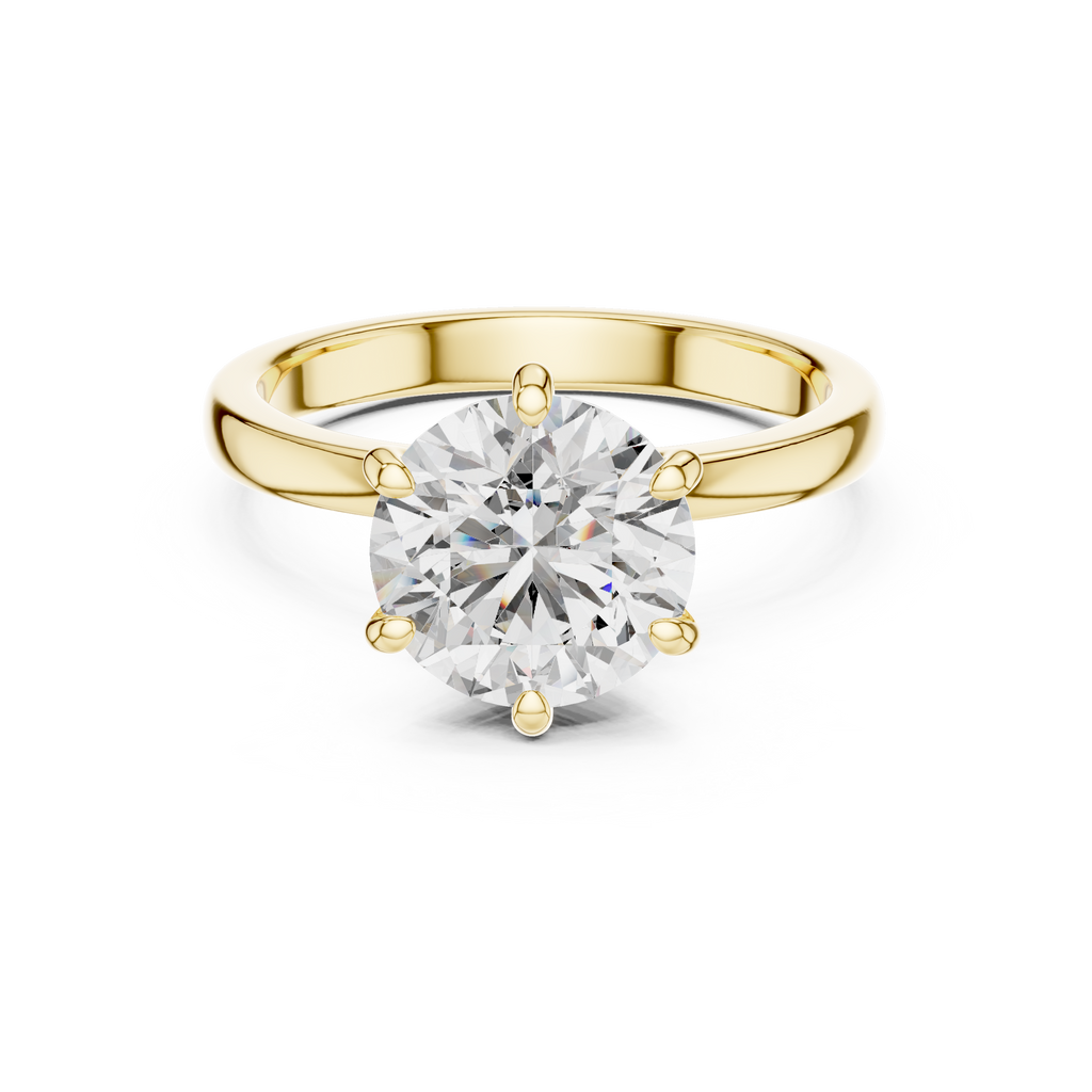 Round Solitaire Engagement Ring With Lab Diamond