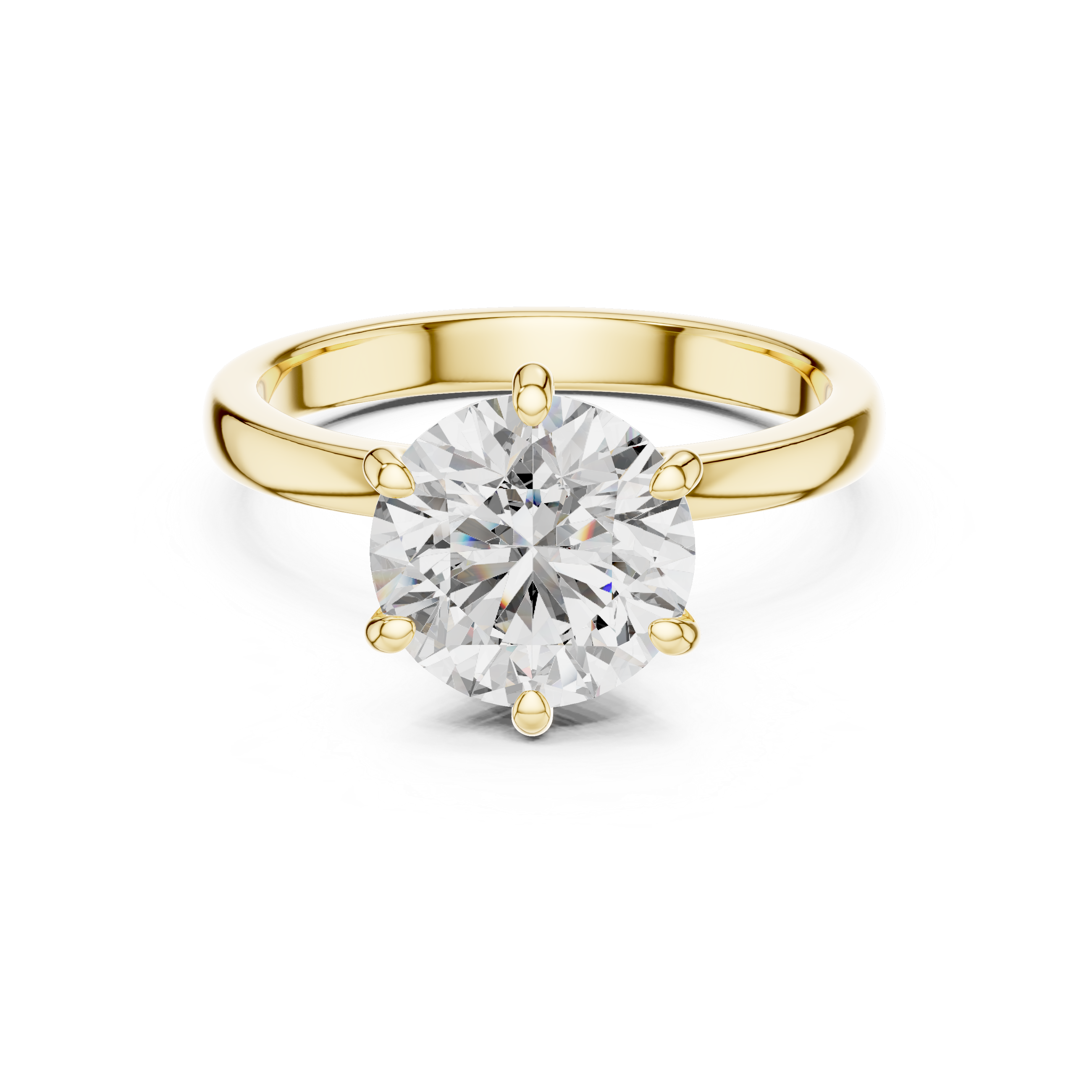 Round Solitaire Engagement Ring With Lab Diamond