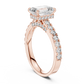 Emerald Cut Hidden Halo Diamond Engagement Ring