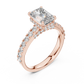 Emerald Cut Hidden Halo Diamond Engagement Ring