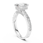 Emerald Cut Hidden Halo Diamond Engagement Ring