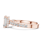 Emerald Cut Hidden Halo Diamond Engagement Ring