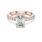Emerald Cut Hidden Halo Diamond Engagement Ring