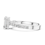 Emerald Cut Hidden Halo Diamond Engagement Ring