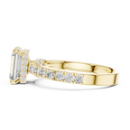 Emerald Cut Hidden Halo Diamond Engagement Ring