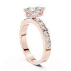Lab Diamond Hidden Halo Pear Engagement Ring