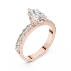 Lab Diamond Hidden Halo Pear Engagement Ring