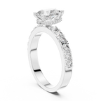 Lab Diamond Hidden Halo Pear Engagement Ring