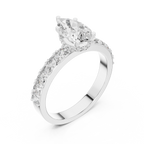 Lab Diamond Hidden Halo Pear Engagement Ring