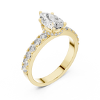Lab Diamond Hidden Halo Pear Engagement Ring