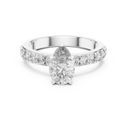 Lab Diamond Hidden Halo Pear Engagement Ring