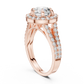 Lab Diamond Round Cut Double Shank Engagement Ring