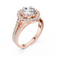 Lab Diamond Round Cut Double Shank Engagement Ring