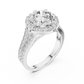 Lab Diamond Round Cut Double Shank Engagement Ring