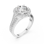 Lab Diamond Round Cut Double Shank Engagement Ring