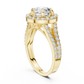 Lab Diamond Round Cut Double Shank Engagement Ring