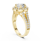 Lab Diamond Round Cut Double Shank Engagement Ring