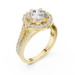 Lab Diamond Round Cut Double Shank Engagement Ring