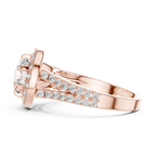 Lab Diamond Round Cut Double Shank Engagement Ring