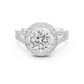 Lab Diamond Round Cut Double Shank Engagement Ring